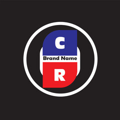 CR letter logo vector  design on black color background CR letter logo icon design
