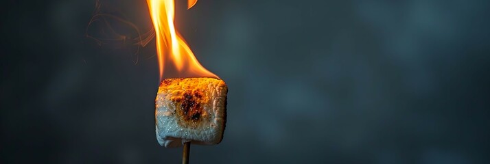 Fire-Roasted Marshmallow Silhouette: A Cozy Outdoor Treat