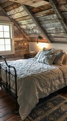Rustic farmhouse bedroom quilted bedding