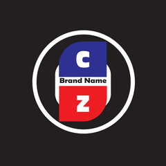 CZ letter logo vector  design on black color background CZ letter logo icon design
