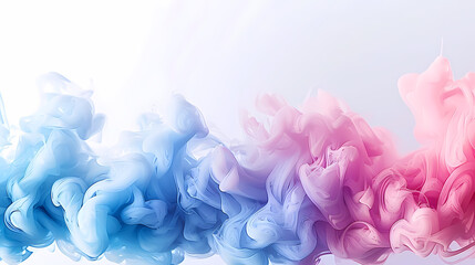 Fototapeta premium Pink and Blue Smoke Swirling Together on a Light Background