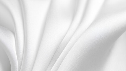 A macro photography shot of a white linen cloth with waves, displaying tints and shades. The...