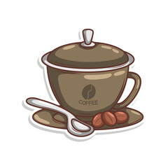 Coffee drink in cup illustration
