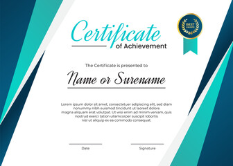 Editable Modern Elegant Certificate Template. Certificate Template with Flat Design