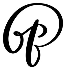 Vector calligraphy hand drawn letter B. Script font logo icon. Handwritten brush style