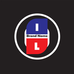 IL letter logo vector  design on black color background IL letter logo icon design
