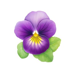 Craft a photorealistic image of a pansy in a frontal view, highlighting the unique velvety texture of its petals and the striking contrast of its colors Ensure every detail is meticulously rendered to