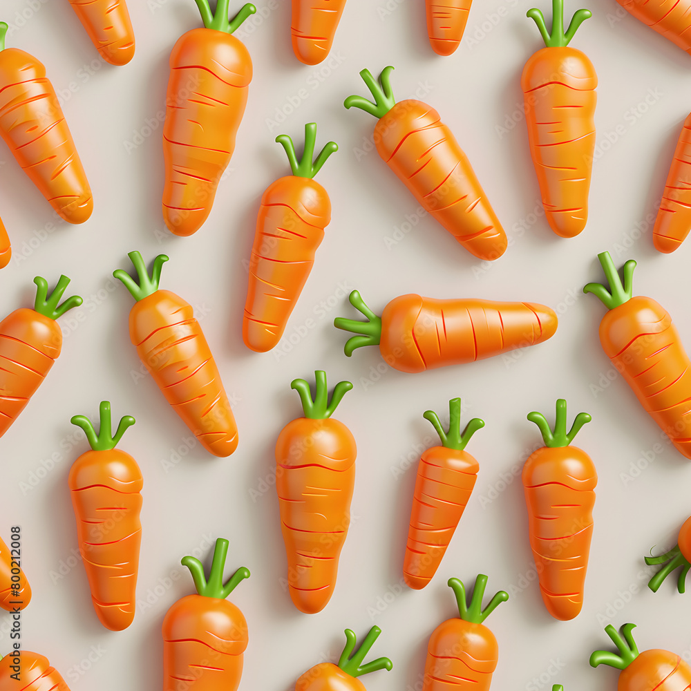 Aufkleber a close up of many orange carrots with green leaves. the carrots are arranged in a pattern, with som