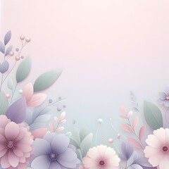 Floral background with flowers in pastel colors. Vector illustration generated by ai