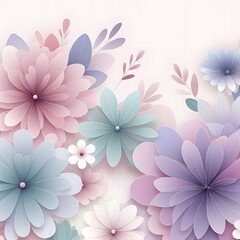 Floral background with flowers in pastel colors. Vector illustration generated by ai
