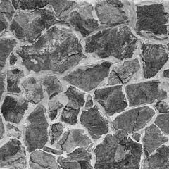 Old stone wall texture. Pencil sketch drawing illustration