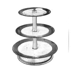 Plates collection isolated over white background. Hand drawn pencil sketch illustration