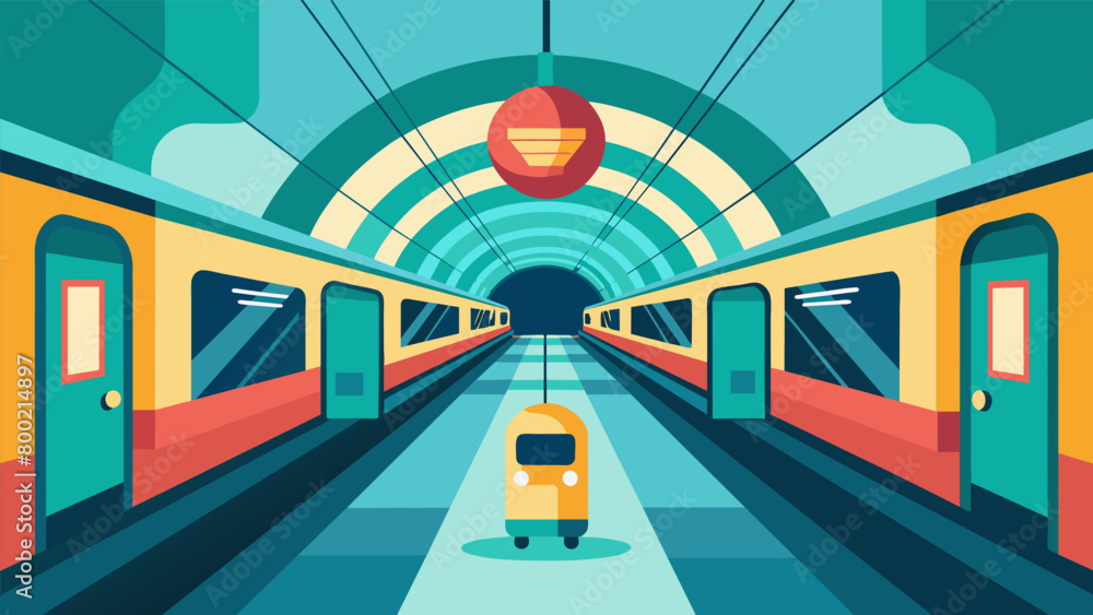 Poster a subway station with designated quiet zones and calming music playing overhead to help minimize sen