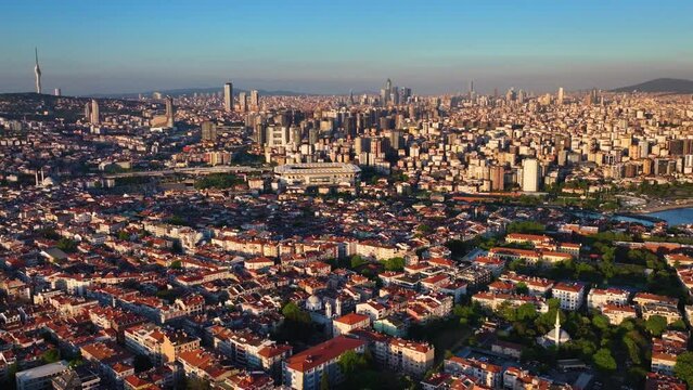 İstanbul Kadık&ouml;y Drone View Sunset