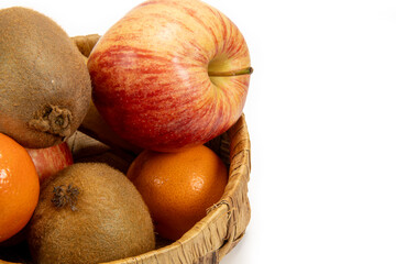 Assortment of fruits in a basket