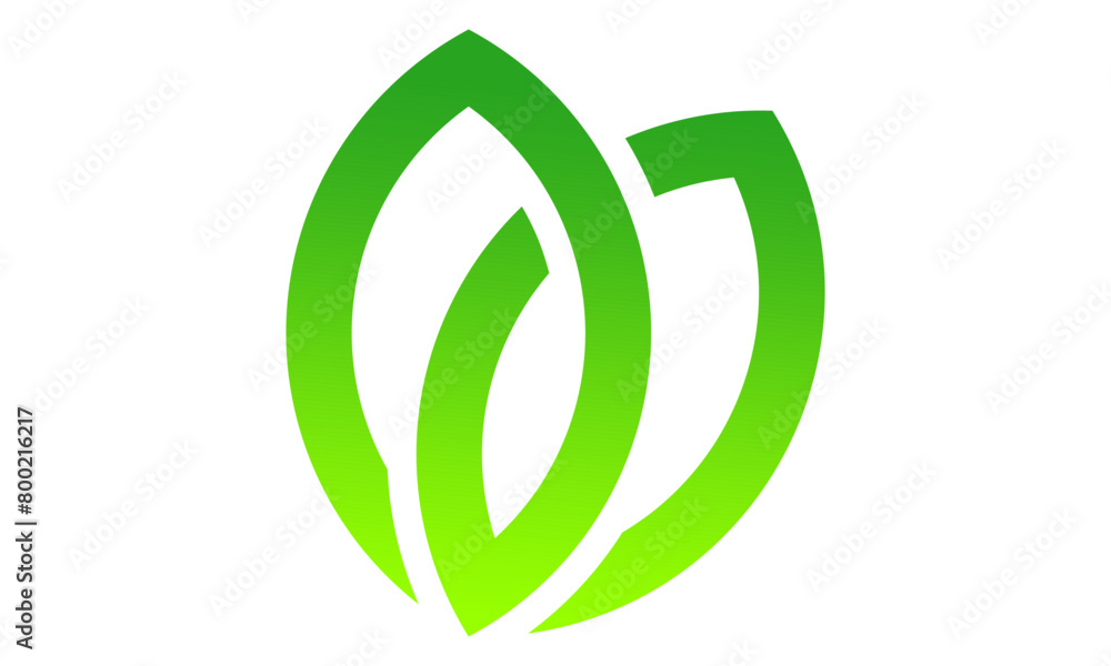 Sticker simple green leaf logo