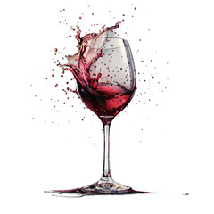 Fototapeta premium Wine splash İsolated Transparent Background 