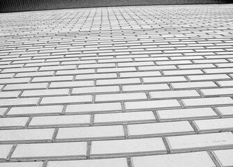 Brick wall texture. House wall pattern black and white photo, close view. Pencil sketch drawing illustration