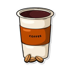 Coffee drink in cup illustration