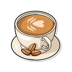 Coffee drink in cup illustration