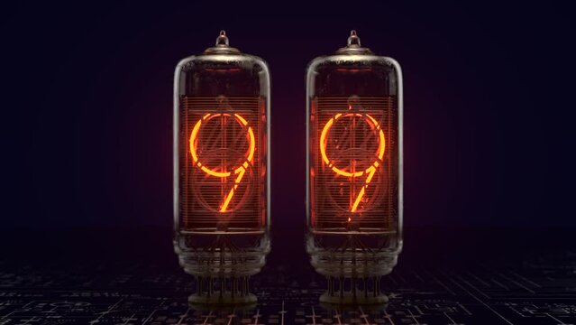 3D-animation. Lamp clock countdown