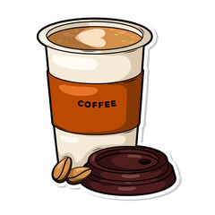 Coffee drink in cup illustration