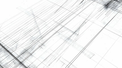 A high-definition, minimalist pattern of thin black lines arranged in a grid on a white background, designed to mimic the precision of architectural sketches