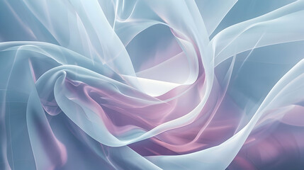 Obraz premium A high-definition photo capturing an abstract geometric design, featuring soft, flowing lines intersecting with sharp angles, set in a pastel color palette of blues and pinks