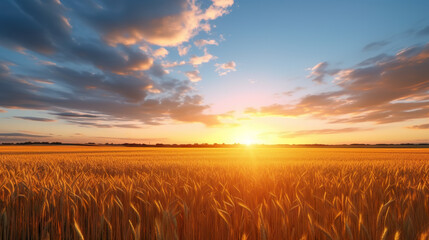 Obraz premium An isolated sunset farmland scene set against a stark white background