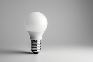 Minimalist Illumination: White LED Bulb on a Clean White Background
