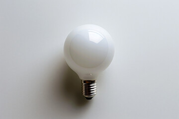 Radiant White LED Bulb Illuminating a Pure White Backdrop: A Bright and Clean Composition