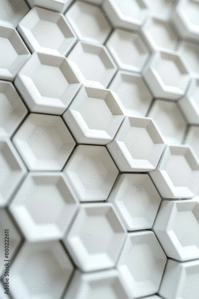 Wall mural the geometric design features a white hexagonal pattern.