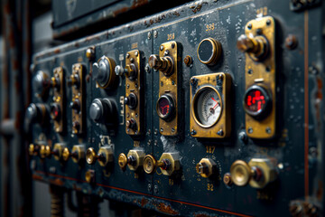 Creative Captures: Epic Dark 35mm Photography Controls Background Featuring Control Panel Buttons and Switches