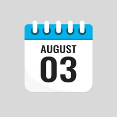Icon page calendar day - 3 August