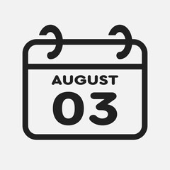 Icon page calendar day - 3 August