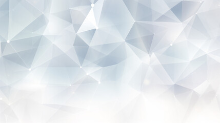 Naklejka premium White Paper Background with Central Geometric Triangles - Embellished with Free-Flowing Lines and Fragmented Icons
