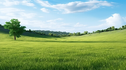 Fototapeta premium A daytime landscape scene in a nature park, isolated on a white background.