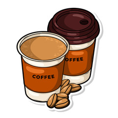 Coffee drink in cup illustration