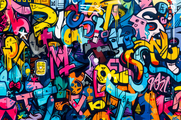 Vibrant Urban Graffiti Art Seamless Pattern: Capturing the Energy and Creativity of Street Culture and Contemporary Art Movements