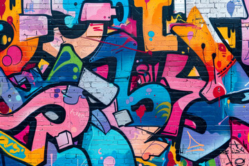 Vibrant Urban Graffiti Art Seamless Pattern: Capturing the Energy and Creativity of Street Culture and Contemporary Art Movements