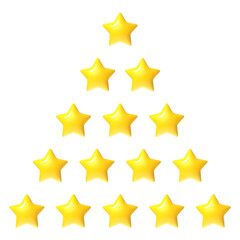 set of stars on transparent background