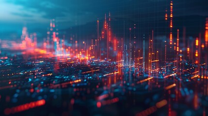 Fototapeta premium A visual representation of stock market data in the form of an interactive graph, ideal for analyzing investment opportunities and tracking economic trends.