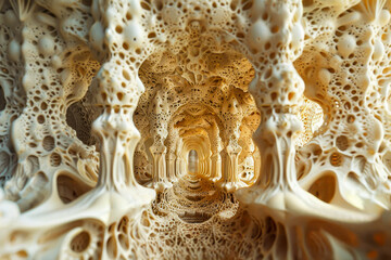 Obraz premium Bio-Architecture: Intricate Symmetry and Complex Messiness in Detailed Designs