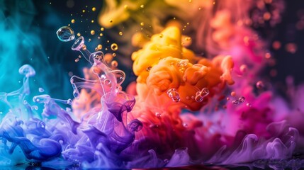 The vibrant colors of chemical reactions symbolizing the constant change and transformation in the world of science and technology