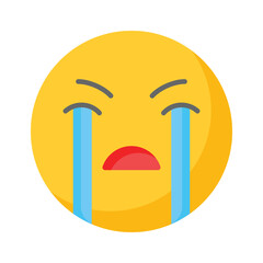 Get this amazing crying emoji vector design, customizable vector