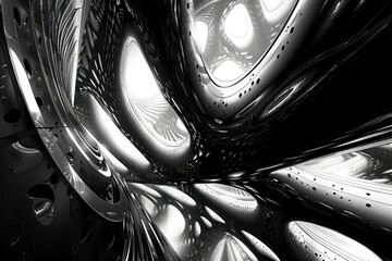 Monochrome Futurism: Exploring Visual Art Through Patterns in Black and White