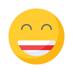 Enthusiastic emoji icon, happy face vector design