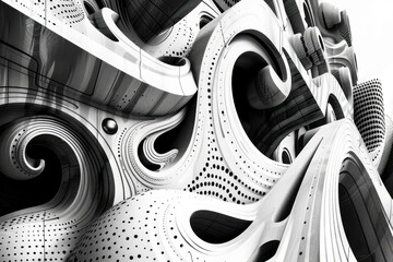 Monochrome Patterns: A Futuristic Exploration of Visual Art in Black and White