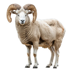Horned sheep isolated on transparent background