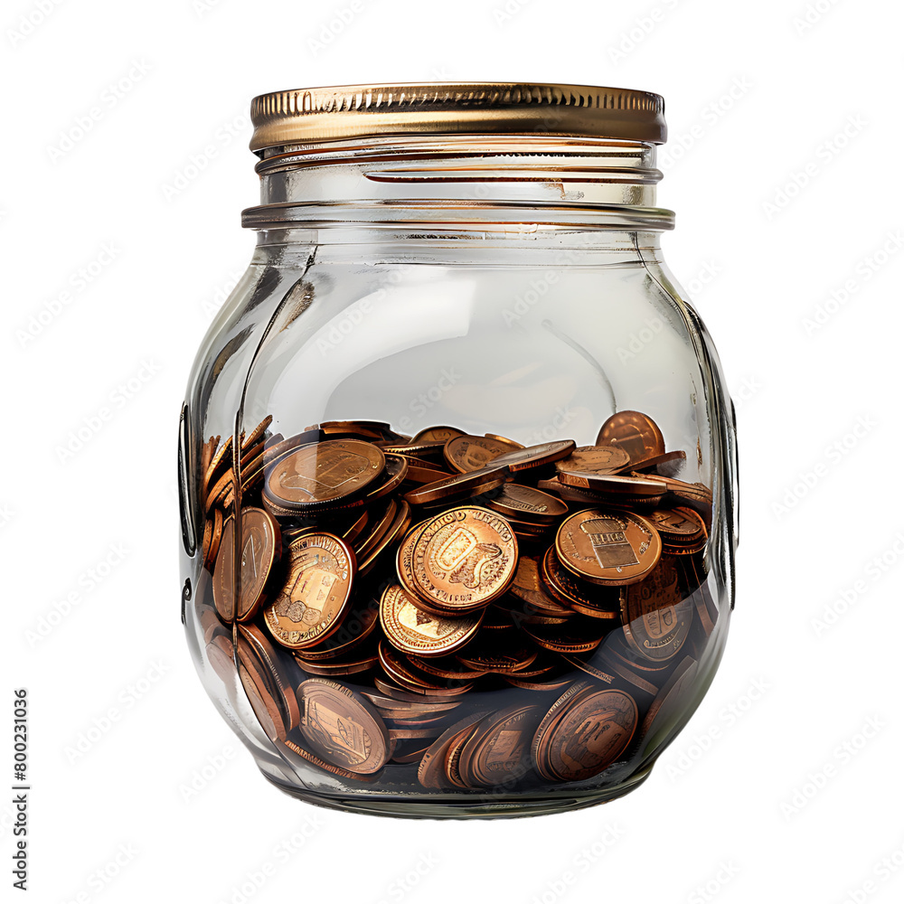 Wall mural tip jar on isolated transparent background